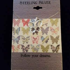 Sterling silver Footnotes Butterfly Necklace